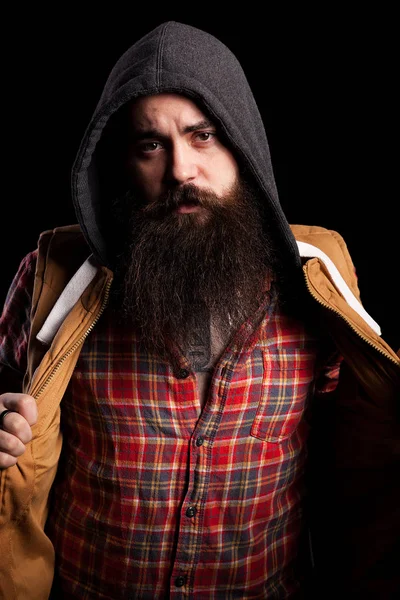 Portrait de hipster barbu — Photo