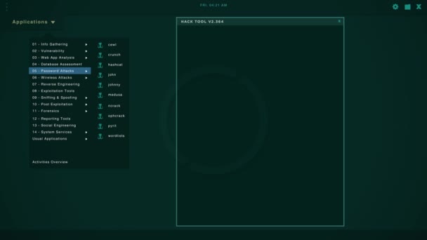 Hacker screen with multiple windows displaying code strings — 비디오