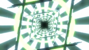 Çember ve kare neon formları kusursuz döngü içinde hareket ediyor