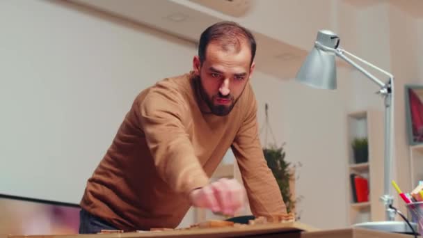 Professional male architect working on a city model — Stock videók