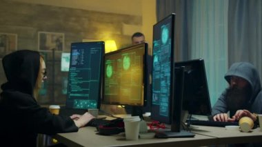 Excited hacker team after access granted on a cyber attack