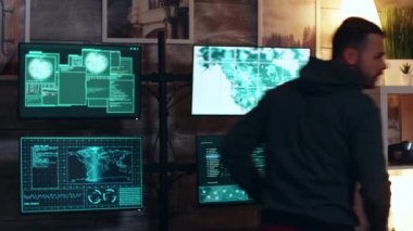 Hacker girl using a dangerous malware