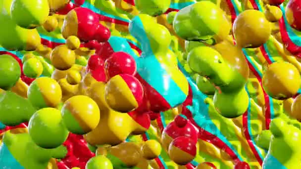 Красивые абстрактные современные радужные разноцветные пузыри поднимаются — стоковое видео