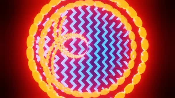 Абстрактне коло і різні форми в циклі нескінченності — стокове відео