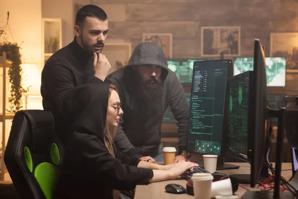 Cyber terrorist helping female hacker to break server