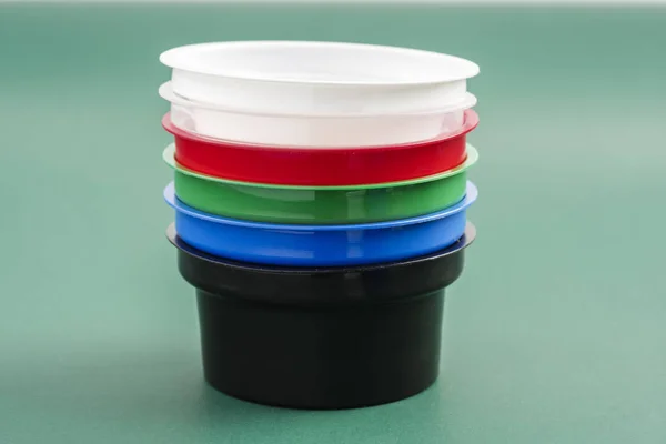 Recipientes de plástico para líquidos alimentares — Fotografia de Stock