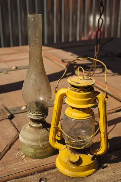 Régi petróleum lámpa — Stock Fotó
