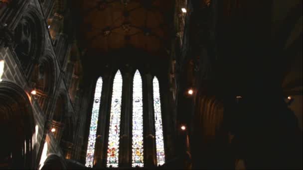 Интерьер Кафедрального собора Глазго — стоковое видео