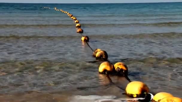 Boeien op het wateroppervlak — Stockvideo