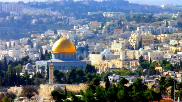 Dome of the Rock as Viewed From the Mount of Olives — Stock Video