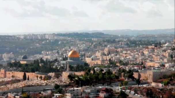 La vieille Jérusalem. Caméra vidéo Déplacement à droite — Video
