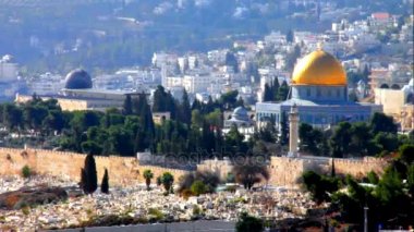 Rock ve Al-Aqsa zeytin Dağı haliyle cami kubbesi