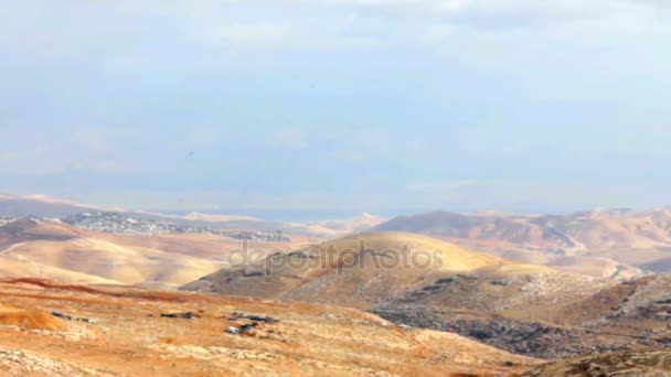 Judean Desert. Scopus Dağı'nda görünümden. Kudüs. İsrail — Stok video