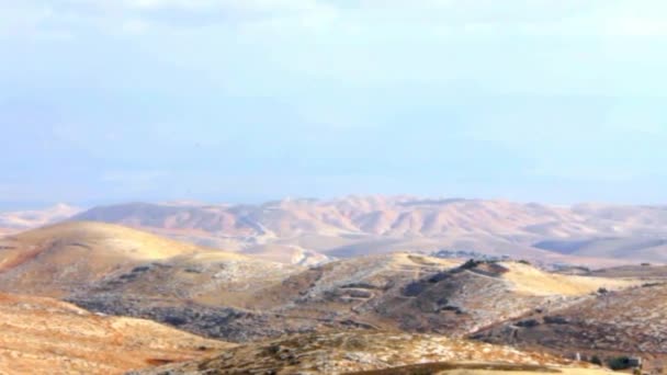 Judské poušti. Pohled z Mount Scopus. Jeruzalém. Izrael — Stock video