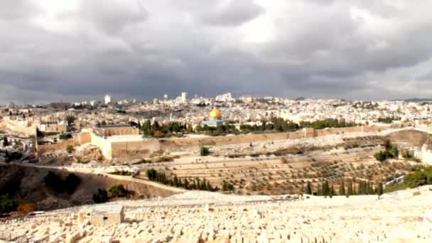 Eski Jerusalem yataydan Scopus Dağı'nda — Stok video