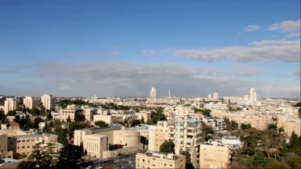 冬の現代的な西部のエルサレム — ストック動画