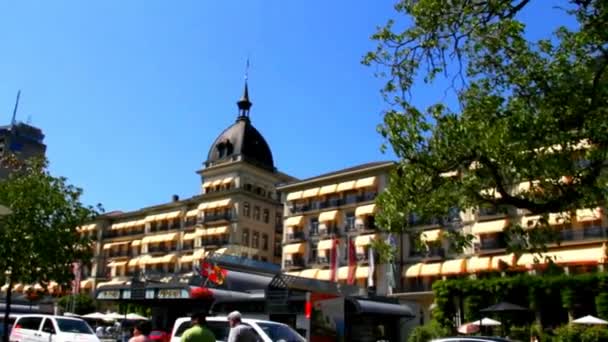 Hotel Victoria-Jungfrau. Interlaken. Zwitserland — Stockvideo