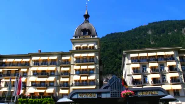 Hotel Victoria-Jungfrau. Interlaken. Svájc — Stock videók