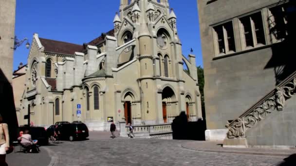 Iglesia de San Pedro y San Pablo en Berna, Suiza — Vídeo de stock