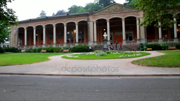 View of Trinkhalle (Pump Room), Baden-Baden, Germany — Stock Video