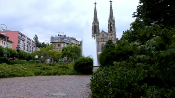 Augusta plein (Augusta Platz). Baden-Baden. Duitsland — Stockvideo