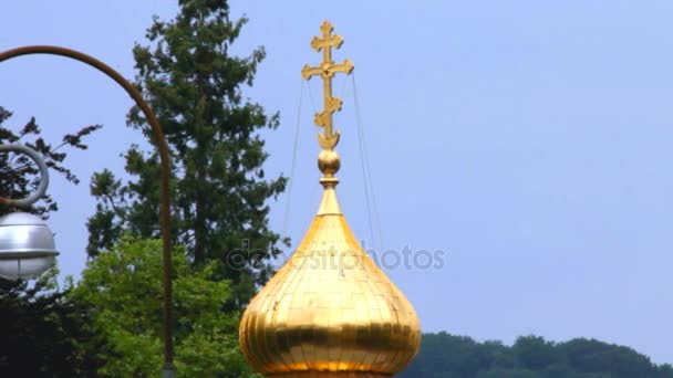 Ruská pravoslavná církev Proměnění Páně. Baden-Baden. Německo — Stock video