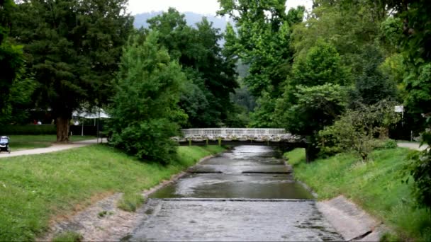 Flusslandschaft in Baden-Baden. Deutschland — Stockvideo