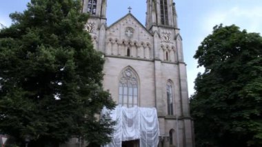 Protestan Şehir Kilisesi. Evangelische Stadtkirche. Baden-Baden, Almanya