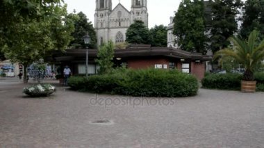 Augusta Platz 'daki Protestan Şehir Kilisesi. Evangelische Stadtkirche. Baden-Baden, Almanya
