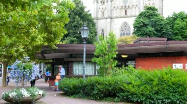 Augusta Platz 'daki Protestan Şehir Kilisesi. Evangelische Stadtkirche. Baden-Baden, Almanya