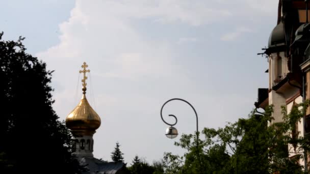 Russian Orthodox Church of the Transfiguration. Baden-Baden. Germany — Stock Video