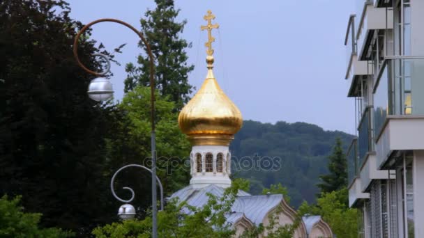 Russian Orthodox Church of the Transfiguration. Baden-Baden. Germany — Stock Video