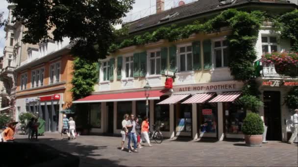 Oude straat van Baden-Baden — Stockvideo
