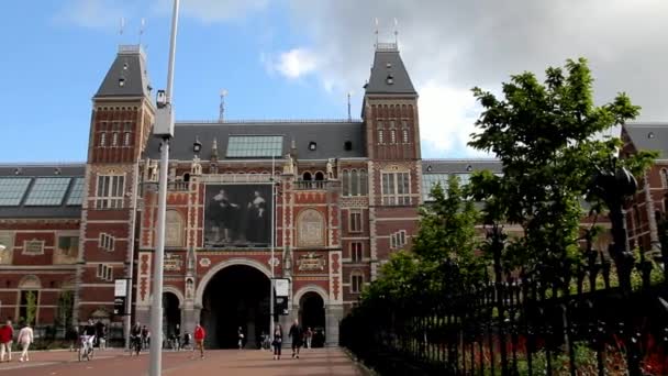 Nationaal Museum in zomerse dag. Amsterdam — Stockvideo