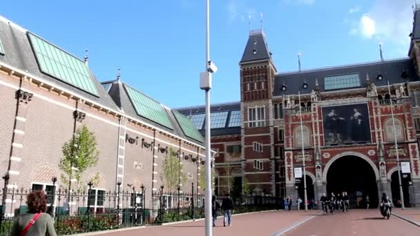 Nationalmuseum an Sommertagen. Amsterdam — Stockvideo