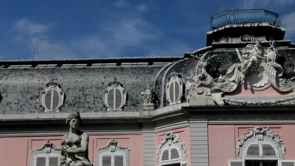 Άνω μέρος του παλατιού Benrath Ντίσελντορφ, Γερμανία — Αρχείο Βίντεο