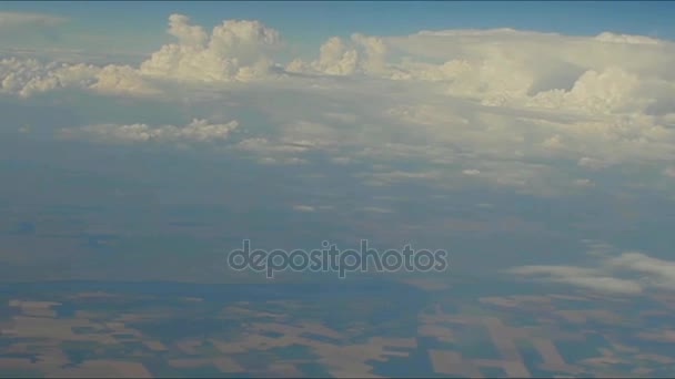 Birds-Eye View van Duitsland vanuit vliegtuig venster — Stockvideo