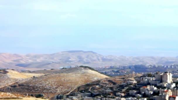 Deserto da Judeia. Vista do Monte Scopus. Jerusalém. Israel — Vídeo de Stock