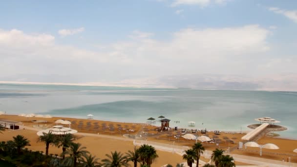 Paisaje del Mar Muerto en la primavera — Vídeo de stock
