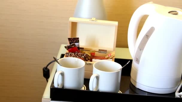 Чай в отеле — стоковое видео