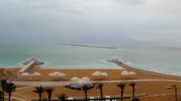 Bölge bir Dead Sea Hotel relax, — Stok video