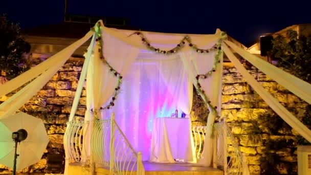 Jewish Traditions Wedding Ceremony. Wedding Canopy (Chuppah or Huppah). — Stock Video