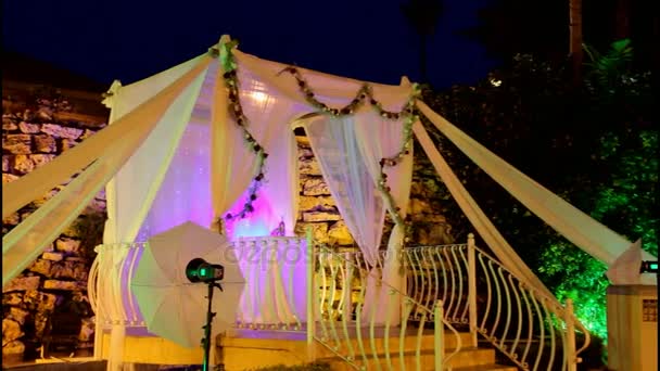Tradiciones judías ceremonia de boda. Canopy de boda (chuppah o huppah ). — Vídeo de stock