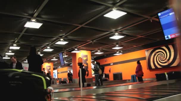 Passengers in the Baggage Claim Hall of the International Airport — Stock Video