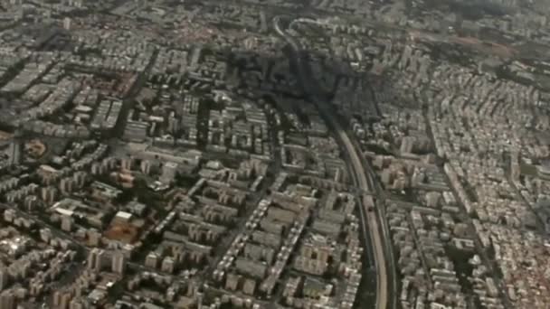 Uitzicht vanaf een Jet opstijgen van Ben Gurion International Airport, zoals blijkt uit in het vliegtuig — Stockvideo