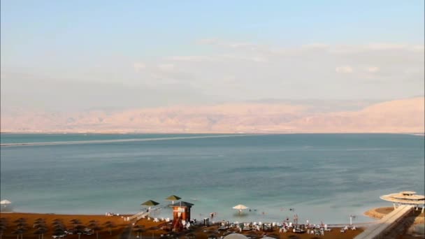 Dode Zee landschap op het voorjaar — Stockvideo