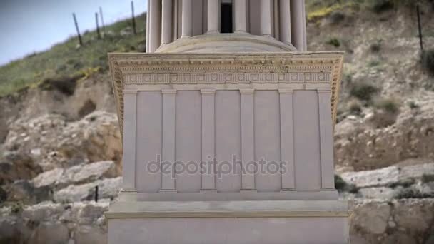 ヘロディオン、砂漠、イスラエルの偉大なヘロデ王の墓の復元 — ストック動画