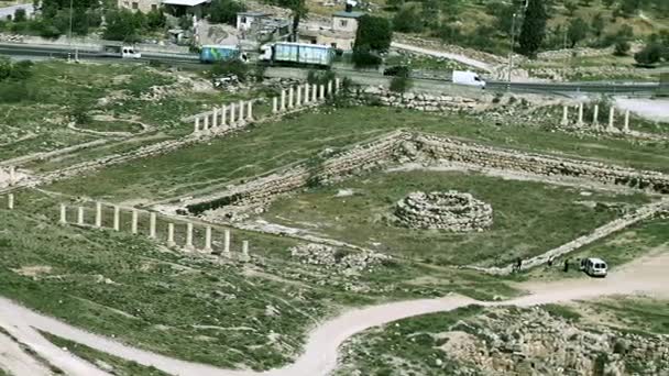 Palacio de Herodión inferior (Herodión). Complejo de la piscina romana — Vídeo de stock