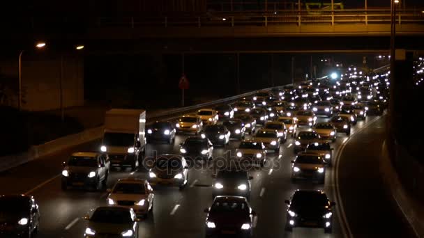 Yüksek hızlı otoyol Ayalon, Tel Aviv üzerinde trafik sıkışıklığı — Stok video