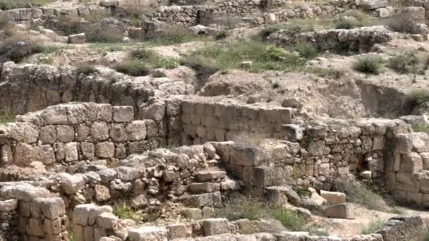 Herodion (Herodium) - lägre City - romerska trädgården - fästningen — Stockvideo